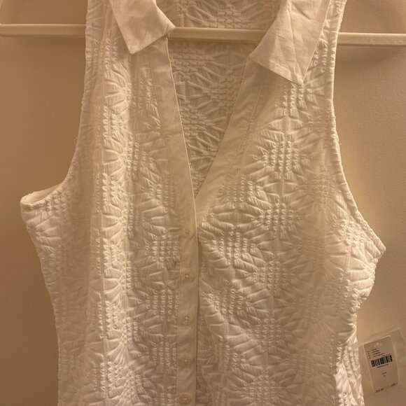 NWT Maeve Anthropologie Cream Collared Tank (size L) - Picture 7 of 7